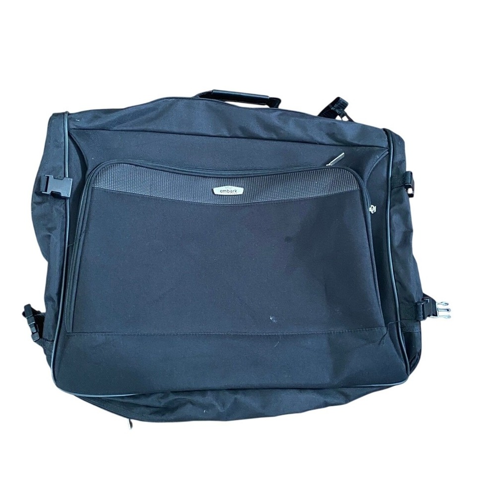 Embark Garment Bag Unisex OS Black Foldable Suit Carrier Travel Luggage Pockets